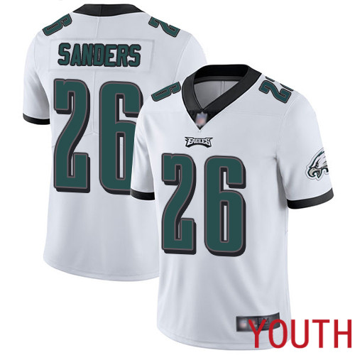 Youth Philadelphia Eagles #26 Miles Sanders White Vapor Untouchable NFL Jersey Limited Player Football->youth nfl jersey->Youth Jersey